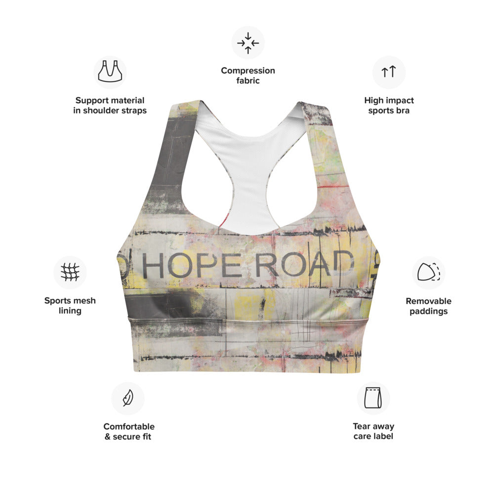 Longline Sports Bra Yoga Top - hope road – Abstract Dress
