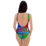 One-Piece Swimsuit with artistic abstract design - mad world