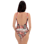 One-Piece Swimsuit with artistic abstract design - somebody