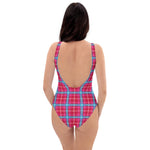 Pink tartan designer swimsuit - penelope