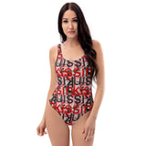 One-Piece Swimsuit with artistic abstract design - kissin