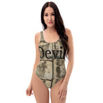 One-Piece Swimsuit with artistic abstract design - devil