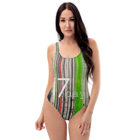 One-Piece Swimsuit with artistic abstract design - 17 days