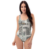 One-Piece Swimsuit with artistic abstract design - buddha yin