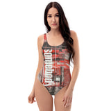 One-Piece Swimsuit with artistic abstract design - somebody