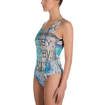 One-Piece Swimsuit with artistic abstract design - pmw