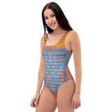 One-Piece Swimsuit with artistic abstract design - in the moment