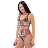 One-Piece Swimsuit with artistic abstract design - somebody