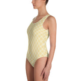 Yellow tartan designer Swimsuit - yves