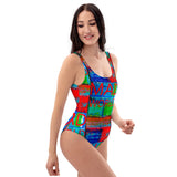 One-Piece Swimsuit with artistic abstract design - mad world