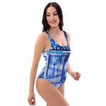 One-Piece Swimsuit with artistic abstract design - a