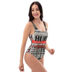 One-Piece Swimsuit with artistic abstract design - hurt