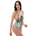 One-Piece Swimsuit with artistic abstract design - into my arms