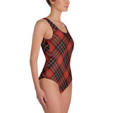Red tartan designer Swimsuit - rihanna
