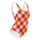 Red tartan designer swimsuit - ralf