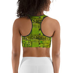 Yoga Sports bra with artistic abstract design - achtsamkeit (mindfulness)