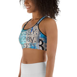 Yoga Sports bra with abstract artistic design - pmw