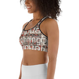 Yoga Sports bra with artistic abstract design - beginning