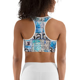 Yoga Sports bra with abstract artistic design - pmw