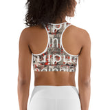 Yoga Sports bra with artistic abstract design - beginning