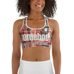 Yoga Sports bra with artistic abstract Design - somebody