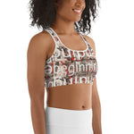 Yoga Sports bra with artistic abstract design - beginning