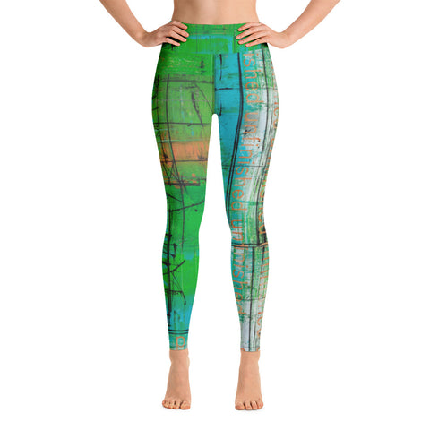 Yoga Leggings with artistic abstract design - unfinished sympathy