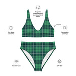 Sustainable recycled high-waisted bikini set - tartan paul green